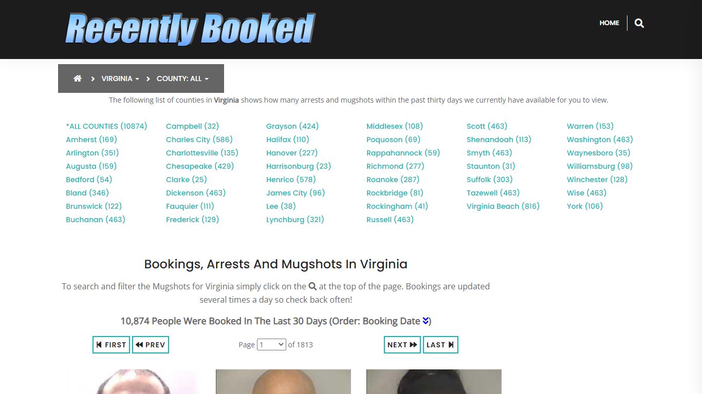 Recent bookings, Arrests, Mugshots in Virginia Beach County, Virginia